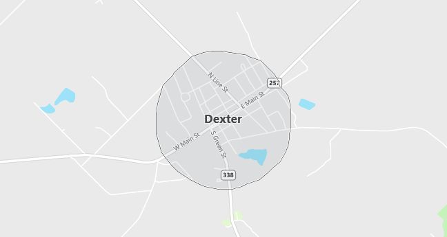 Map of Dexter, GA