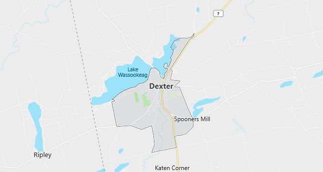 Map of Dexter, ME