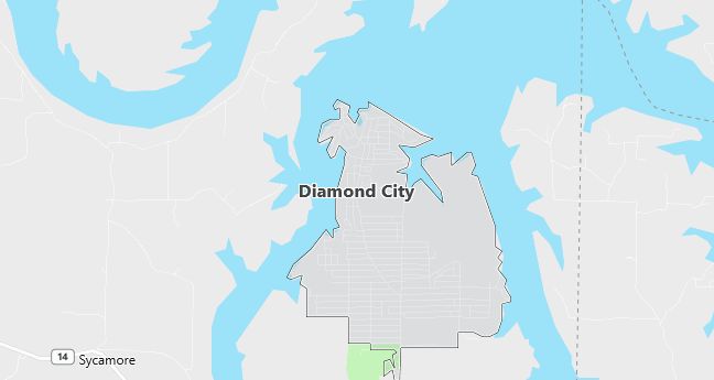 Map of Diamond City, AR