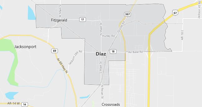 Map of Diaz, AR