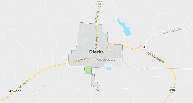 Map of Dierks, AR