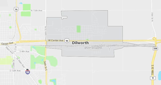 Map of Dilworth, MN