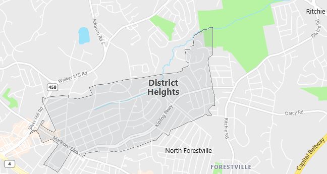 Map of District Heights, MD