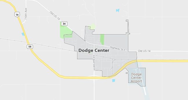 Map of Dodge Center, MN