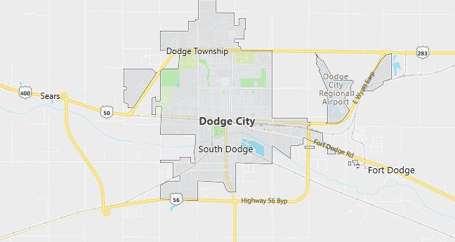 Map of Dodge City, KS