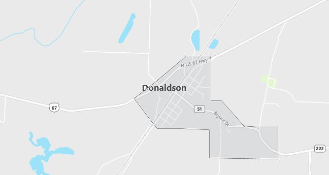 Map of Donaldson, AR