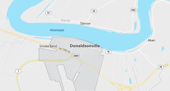 Map of Donaldsonville, LA