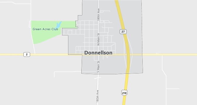 Map of Donnellson, IA