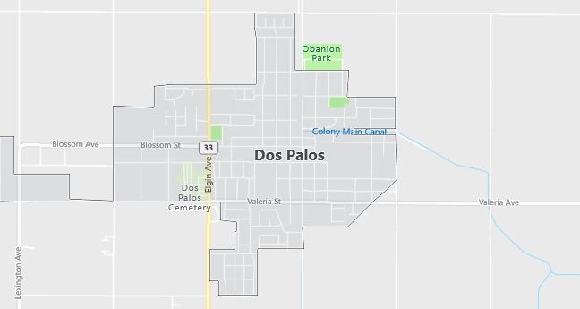 Map of Dos Palos, CA