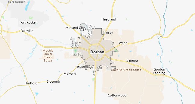 Map of Dothan, AL