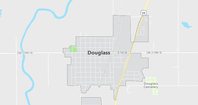 Map of Douglass, KS