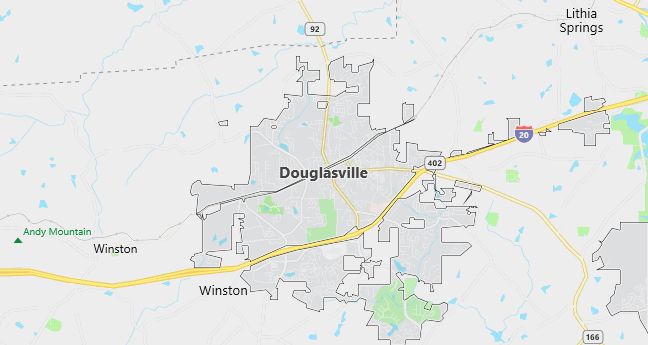 Map of Douglasville, GA