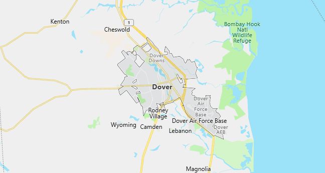 Map of Dover, DE