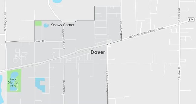 Map of Dover, FL