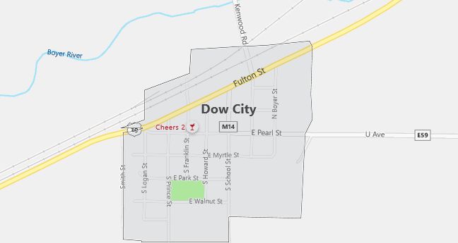 Map of Dow City, IA