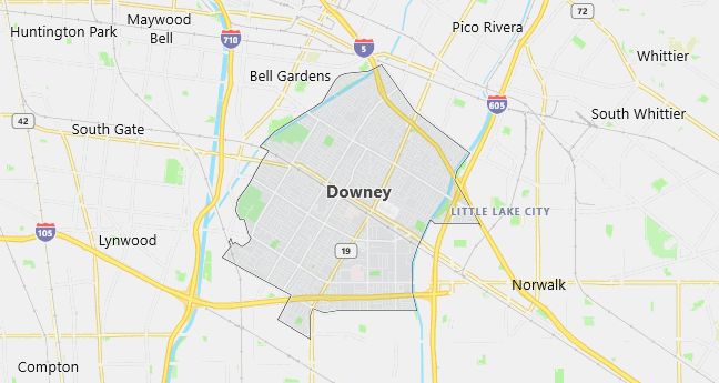 Map of Downey, CA