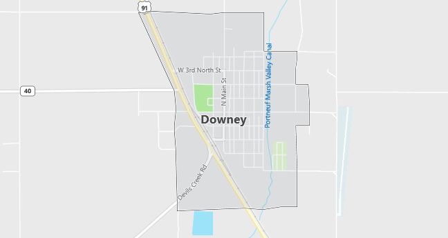 Map of Downey, ID