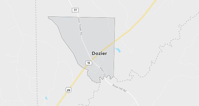 Map of Dozier, AL