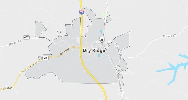 Map of Dry Ridge, KY