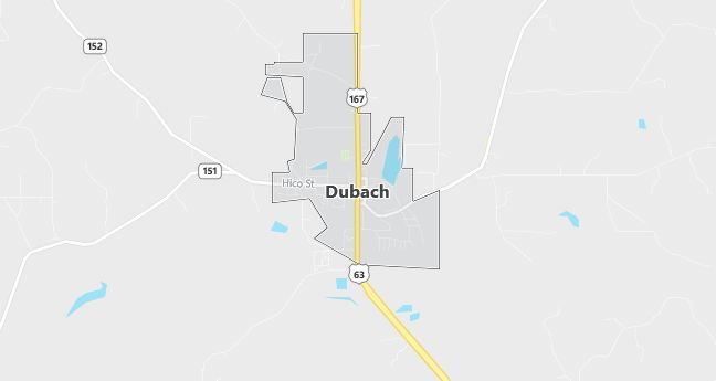 Map of Dubach, LA