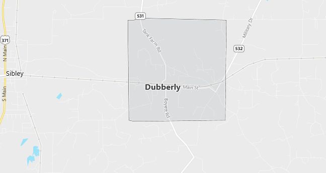 Map of Dubberly, LA