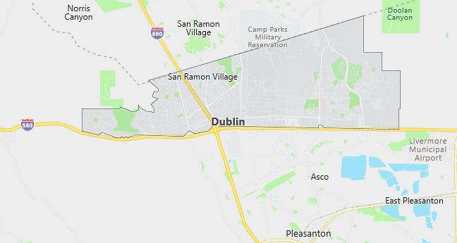 Map of Dublin, CA