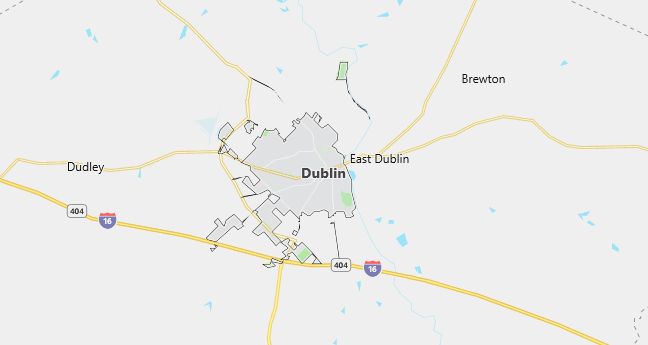 Map of Dublin, GA