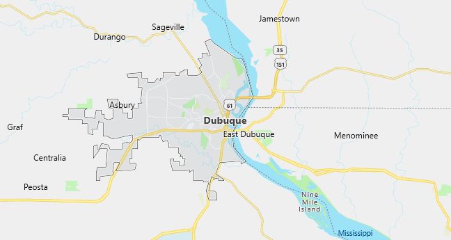 Map of Dubuque, IA