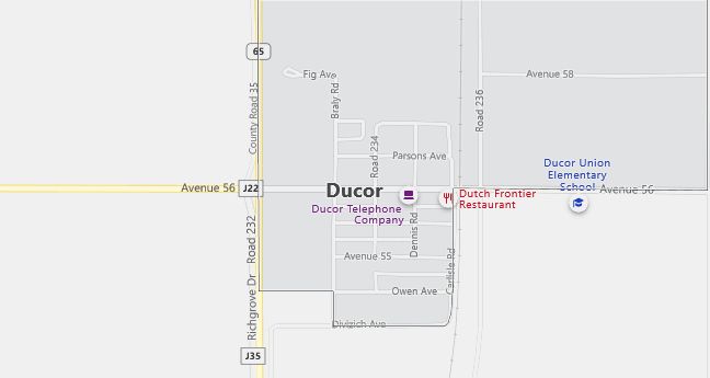 Map of Ducor, CA