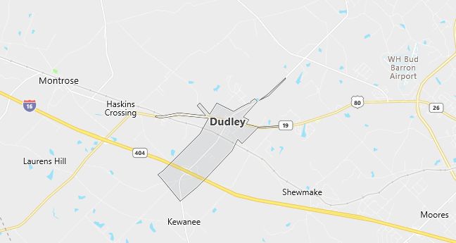 Map of Dudley, GA