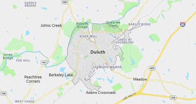 Map of Duluth, GA