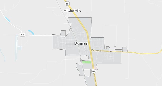 Map of Dumas, AR