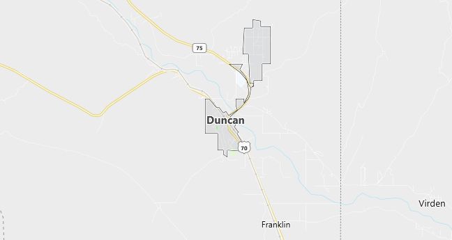 Map of Duncan, AZ