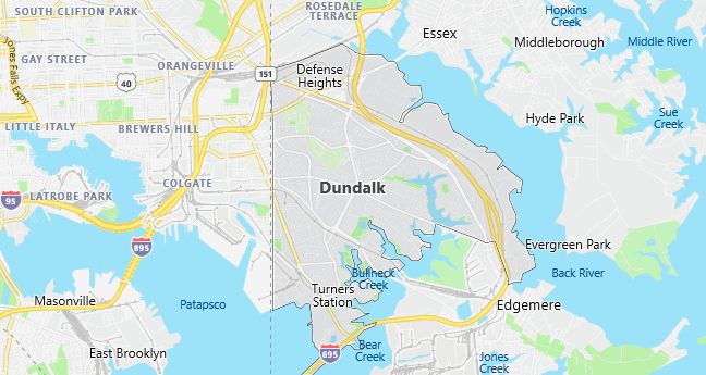 Map of Dundalk, MD