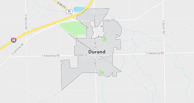 Map of Durand, MI