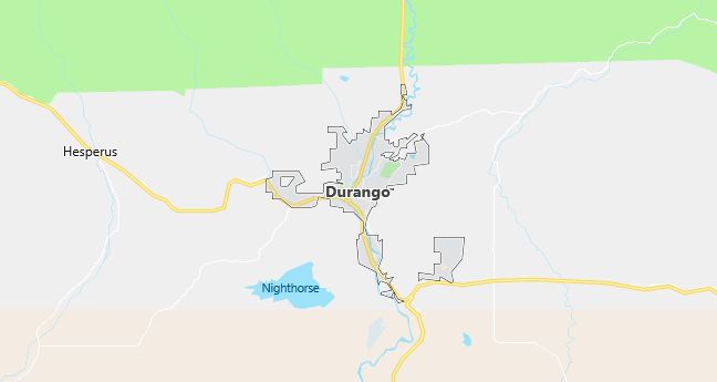 Map of Durango, CO