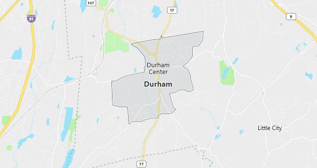 Map of Durham, CT