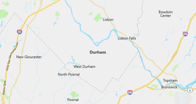 Map of Durham, ME