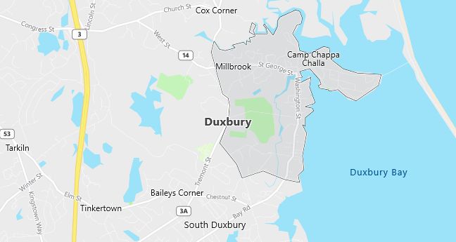 Map of Duxbury, MA