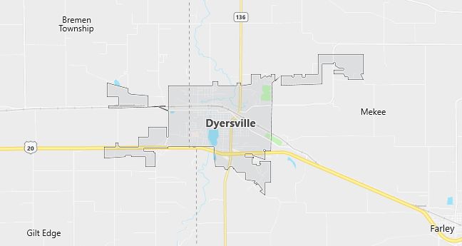 Map of Dyersville, IA