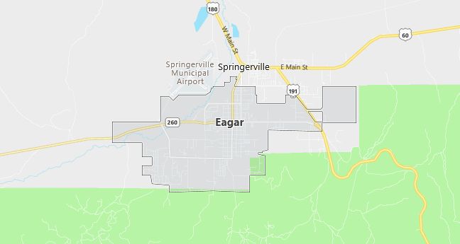 Map of Eagar, AZ