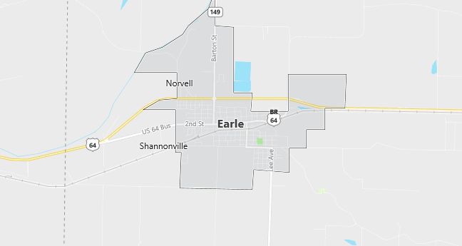 Map of Earle, AR