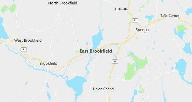 Map of East Brookfield, MA