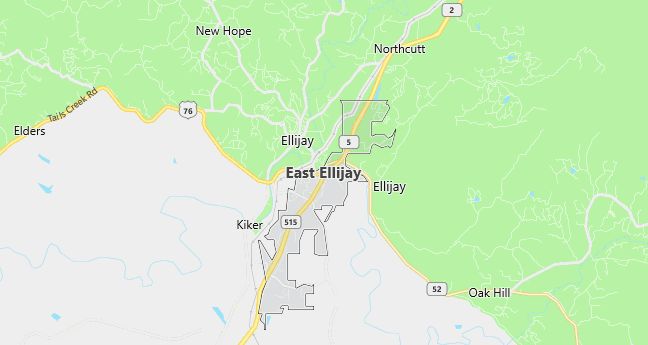 Map of East Ellijay, GA