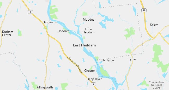 Map of East Haddam, CT