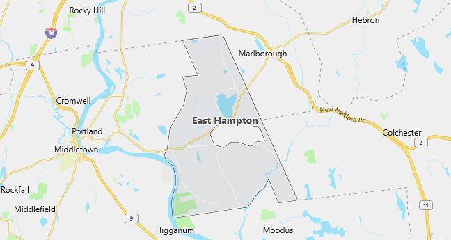 Map of East Hampton, CT