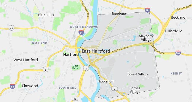 Map of East Hartford, CT