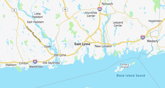 Map of East Lyme, CT