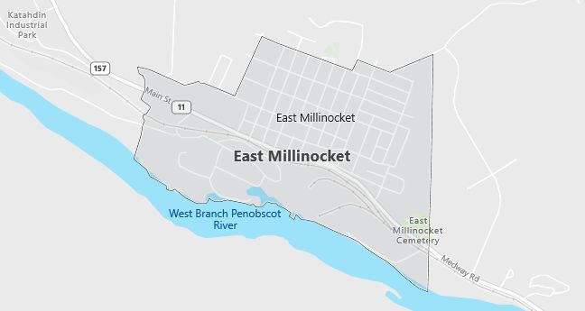 Map of East Millinocket, ME