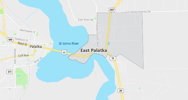 Map of East Palatka, FL